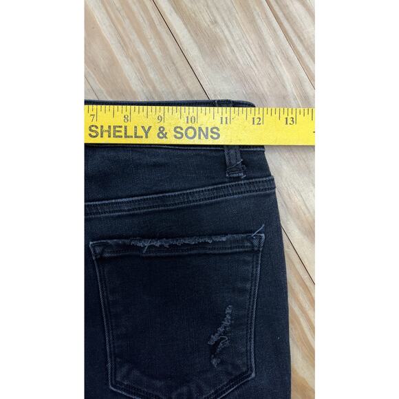 Flying Monkey High Rise Flare Button Fly Stretch Jeans Women's 24 Black - Picture 5 of 6